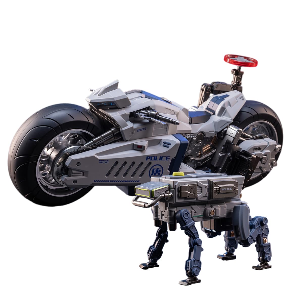 HIPLAY MOSHOW Chang'an Guard Mecha Policyjny Motocykl i Pies Robot MSC0004 Zestaw Figurek Kolekcjonerskich