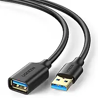UGREEN Extensor USB, cabo de extensão USB 3.0 macho para fêmea Cabo USB Transferência de dados de alta velocidade compatível com webcam, gamepad, teclado USB, mouse, unidade flash, disco rígid