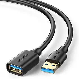 UGREEN Extensor USB, cabo de extensão USB 3.0 macho para fêmea Cabo USB Transferência de dados de alta velocidade compatível com webcam, gamepad, teclado USB, mouse, unidade flash, disco rígid
