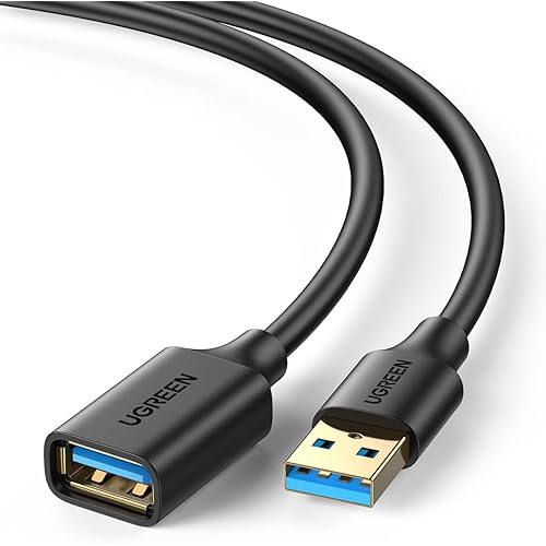 UGREEN USB Extender, USB 3.0 Extension Cable Male to Female USB Cable High-Speed Data Transfer Compatible with Webcam, Gamepad, USB Keyboard, Mouse, Flash Drive, Hard Drive, Oculus VR, Xbox 10 FT