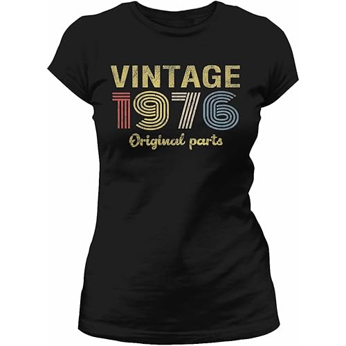 50th Birthday Gift for Women - Vintage Original Parts 1976 Retro Birthday - 50th Birthday Shirt