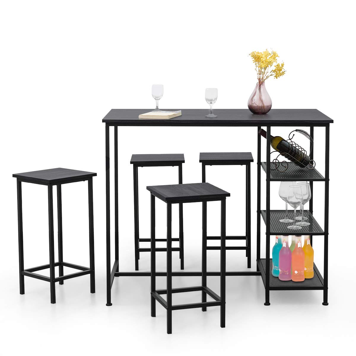 Buy COSTWAY 5Piece Counter Height Dining Set, Modern Compact 4