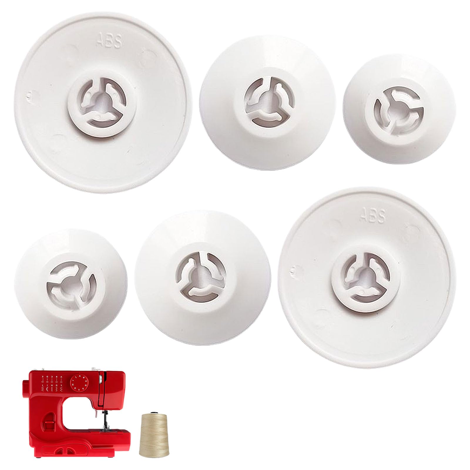 ApexPine 6 Pcs Sewing Machine Spool Caps, 3 Sizes (25/30/40mm) Spool Pin Caps, ABS Thread Spool Holders for Singer, Brother, Janome, Babylock Sewing & Embroidery Machines