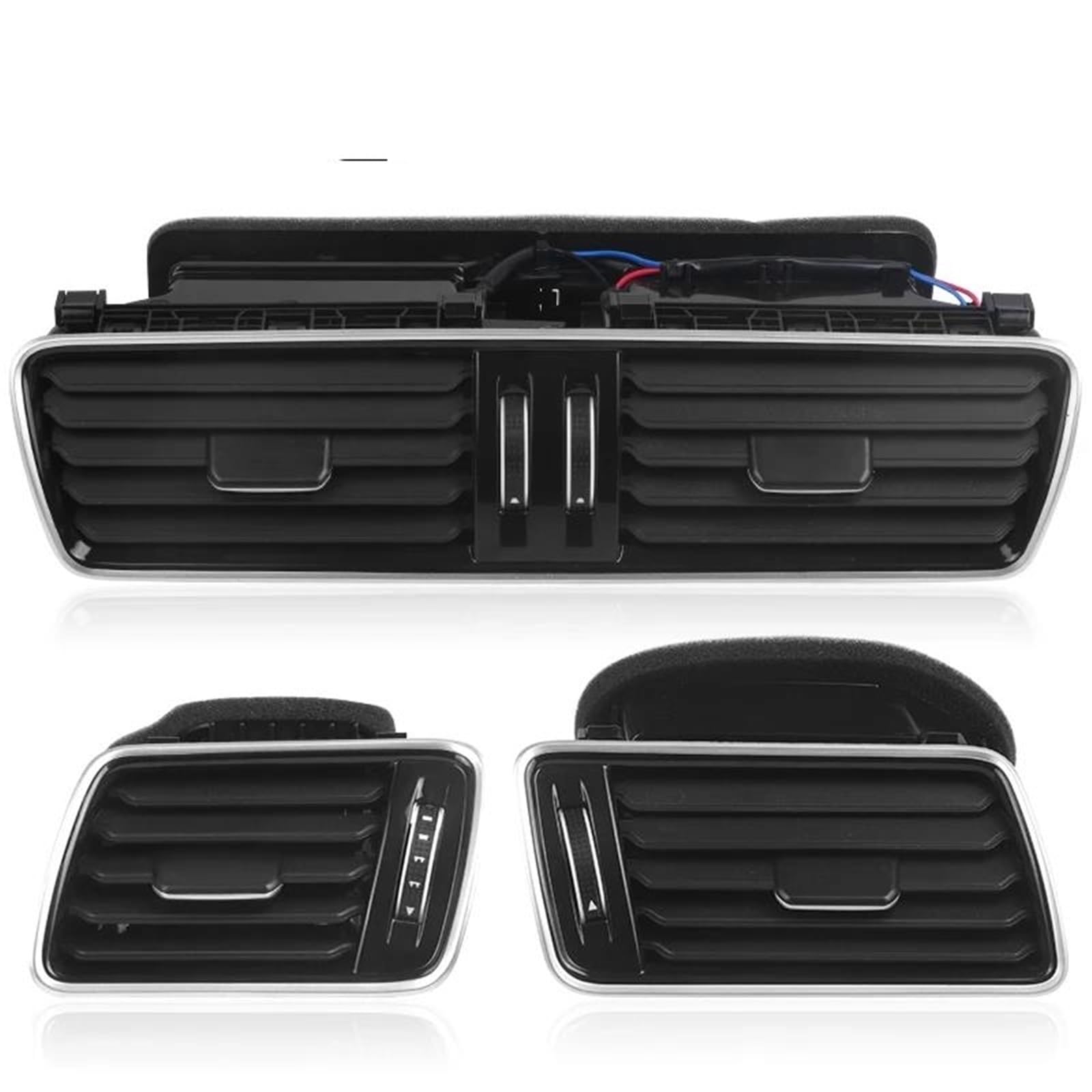 Grille d'aération noire chromée pour tableau de bord VW Passat B6 B7 de 2006 à 2011 LHD - 4