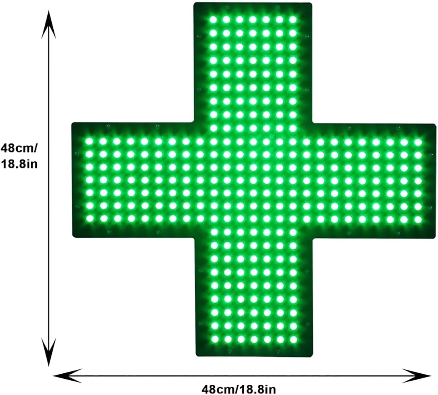 Letrero Médico LED Con Cruz 48x48cm, Letreros Luminosos Acrílicos Con Cruz,Letrero Luminoso Con Cruz Para Farmacia Con Interruptor Tirador,3 Modos:Siempre Encendido,Intermitente Y Intermitente General
