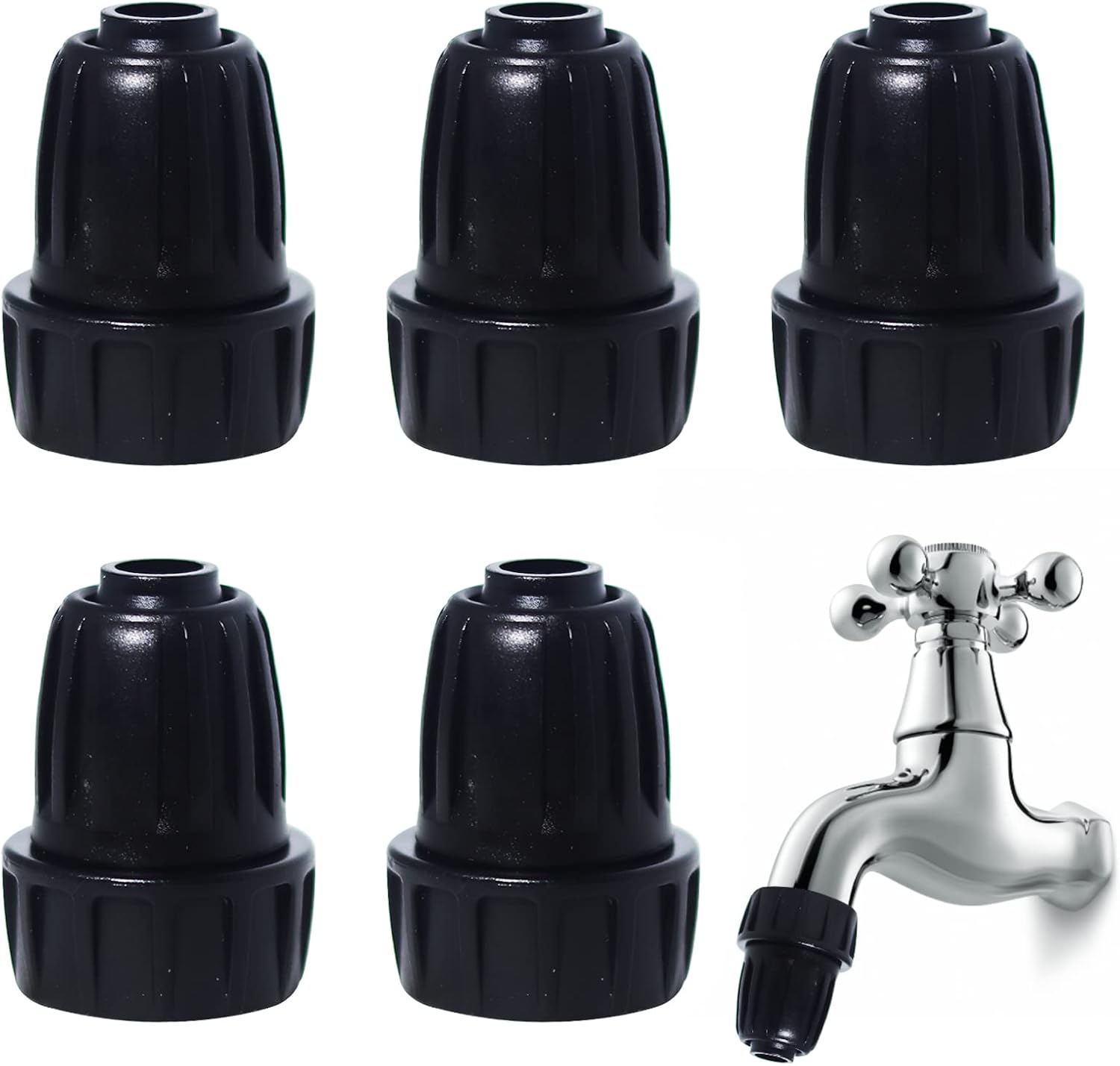 SIXGOD 5 Pack 1/2 Inch Drip Irrigation Tubing to Faucet