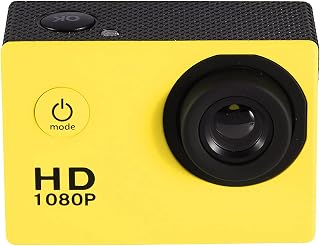 Câmera Esportiva, Câmera de Ação DV ABS para Filmes de Esportes Aquáticos Fascinantes para Entusiastas Ao Ar Livre para Vida Recorde (Amarelo)