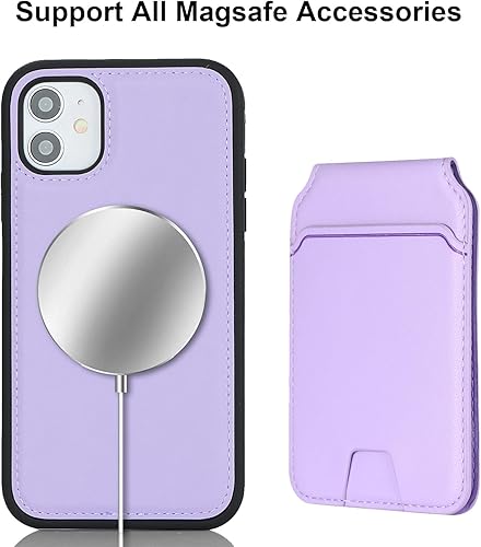Miniatura 3 de Havaya Funda para iPhone 11 con tarjetero iPhone 11, funda magsafe para iPhone 11, funda tipo cartera 2 en 1 con ranura trasera desmontable para