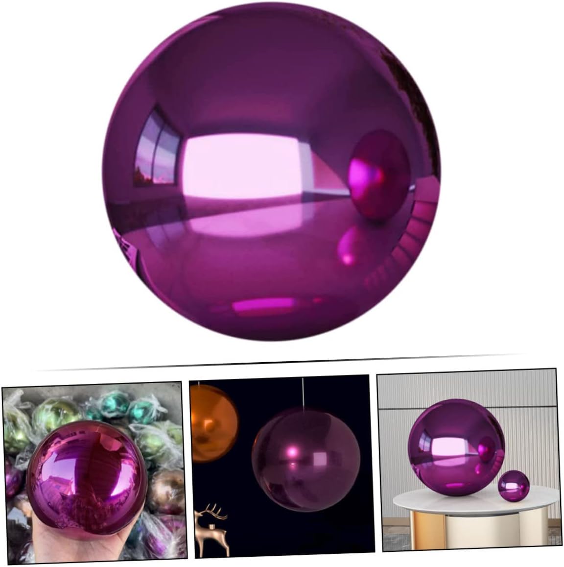 Stainless Steel Reflective Gazing Globe Shiny Mirror Finish Garden Decor Weather Resistant Metal Sphere for Outdoor Ornamentation and Patio Accents