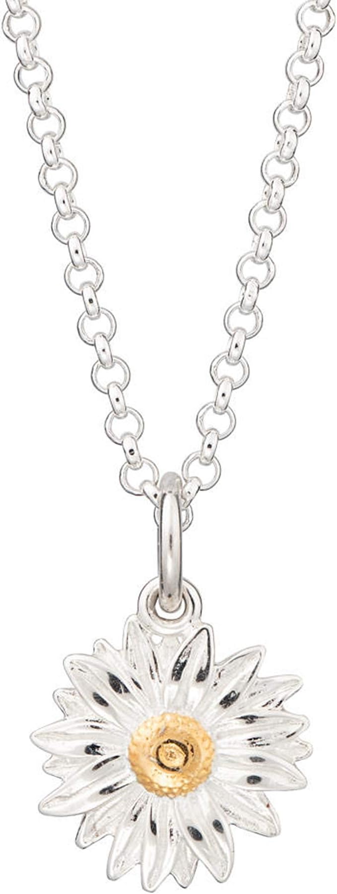 Lily CharmedWomen's 925 Sterling Silver Daisy Pendant Necklace With 18 Inch Chain