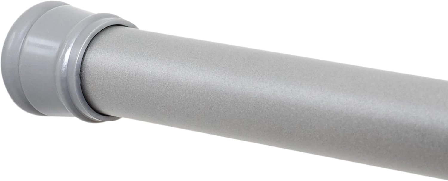 Zenna Home Curtain Adjustable Tension Shower Rod, 44" to 72", Brushed Nickel
