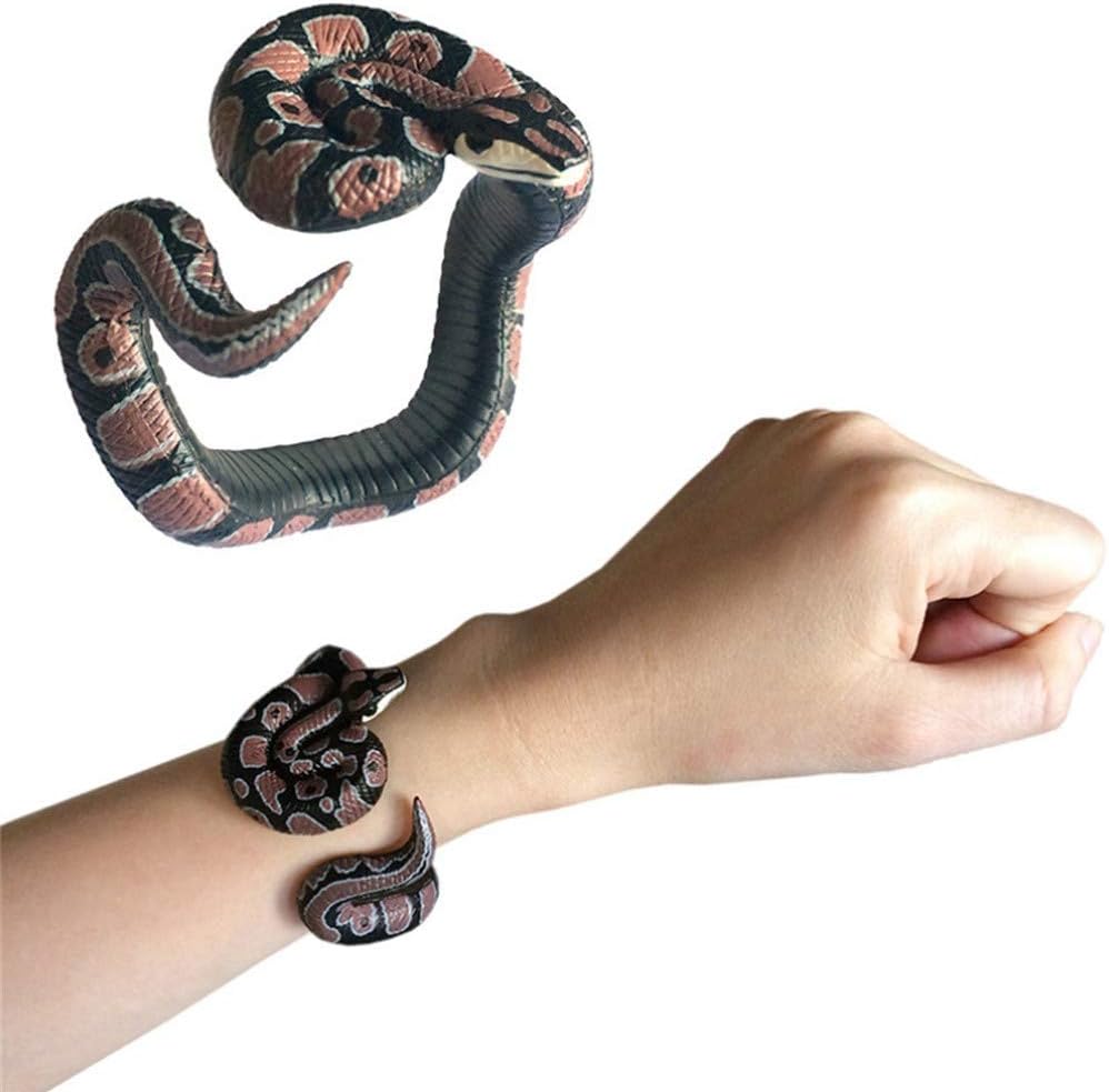 WORMENG TOYS Simulation Resin Animal Python Bracelet Handmade Painted PVC Material Toy Kids Birthday Educational Best Gift for Children Boys, Girls,Toddlers