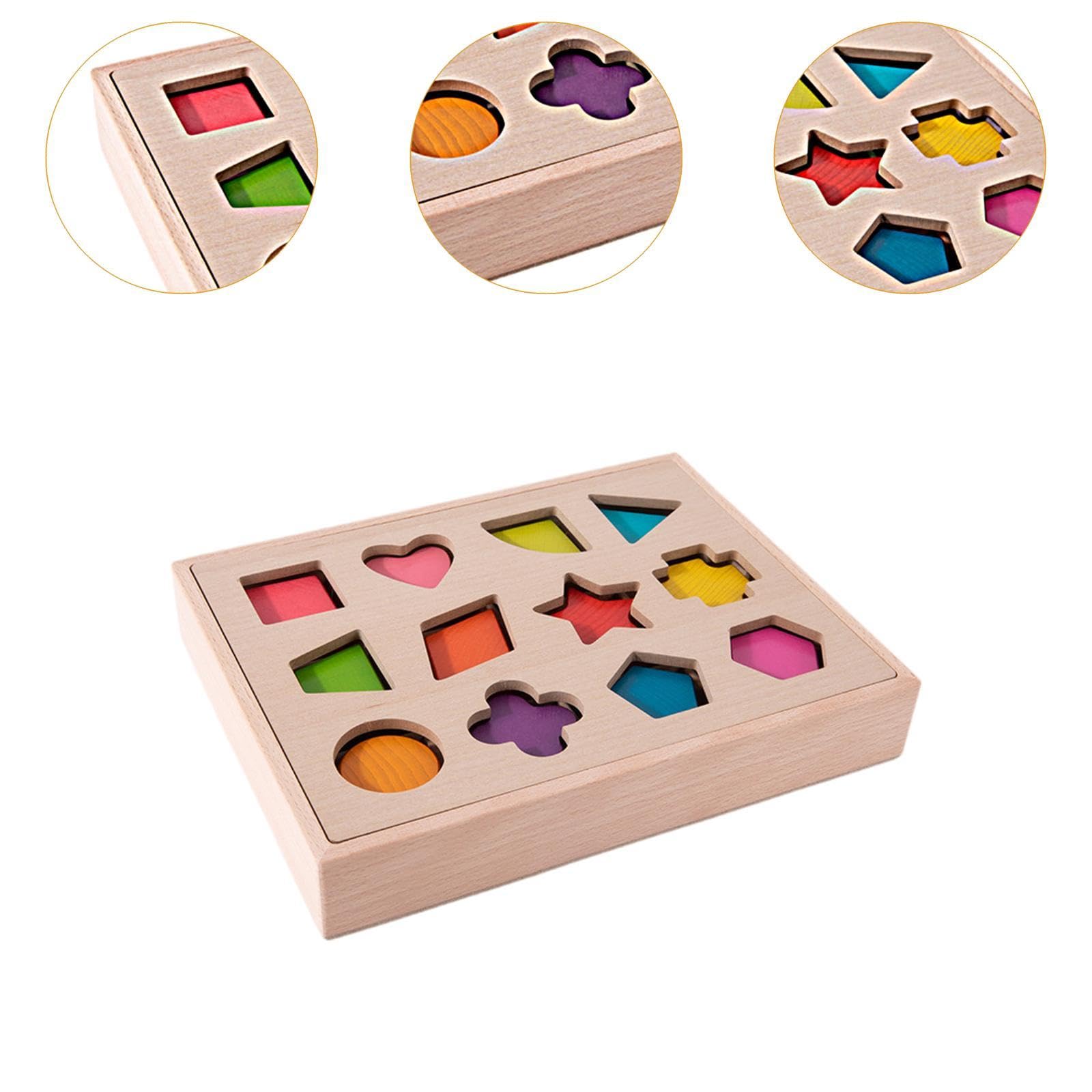 Generic Holzform Sortierspielzeug für Kinder, Puzzle Und Matching Box Zur Förderung Der Koordination, Bunt