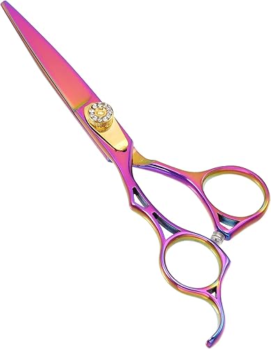 VOCOSTE Tijeras de pelo, tijeras de corte de pelo, tijeras de adelgazamiento de barbero, maquinilla de afeitar de acero inoxidable, multicolor