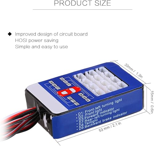 Miniatura 4 de 12 LED RC Kit de iluminación para direcciónfrenosimulación inteligente flash RC luces para modelos a escala 110 RC Car Yokomo Tamiya HSP HPI AXIAL