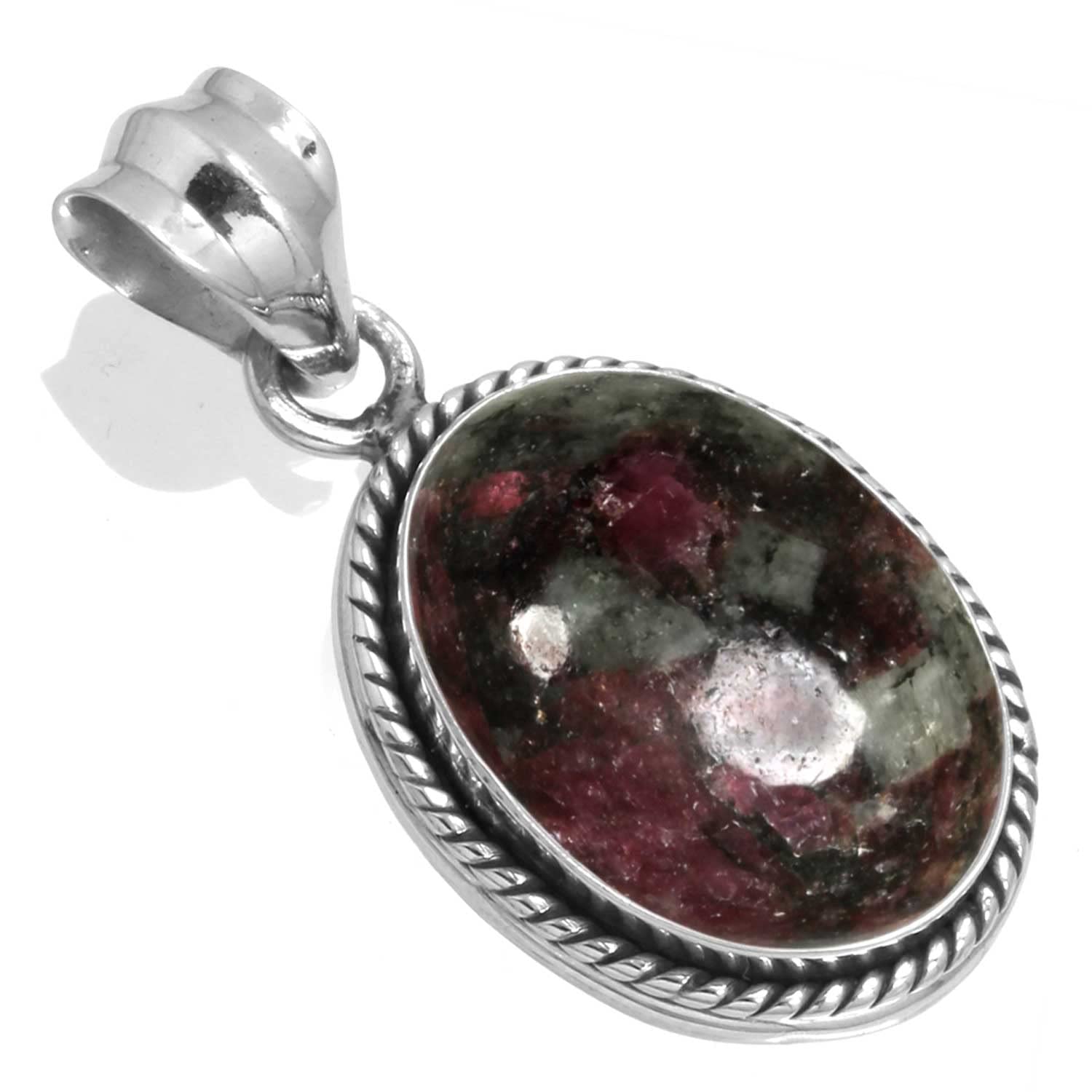 925 Sterling Silver Handmade Pendant for Women 12x16 Oval Gemstone Costume Silver Jewelry for Gift (99538_P)-image-36