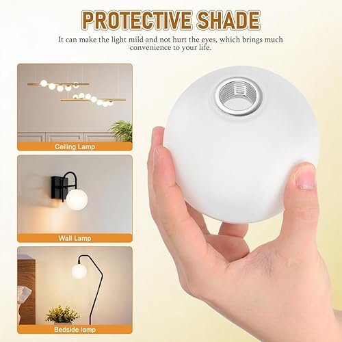 Miniatura 3 de Pantalla de lámpara de globo de vidrio esmerilado de 3.93 pulgadas, reemplazo redondo para decoración de luz colgante G9