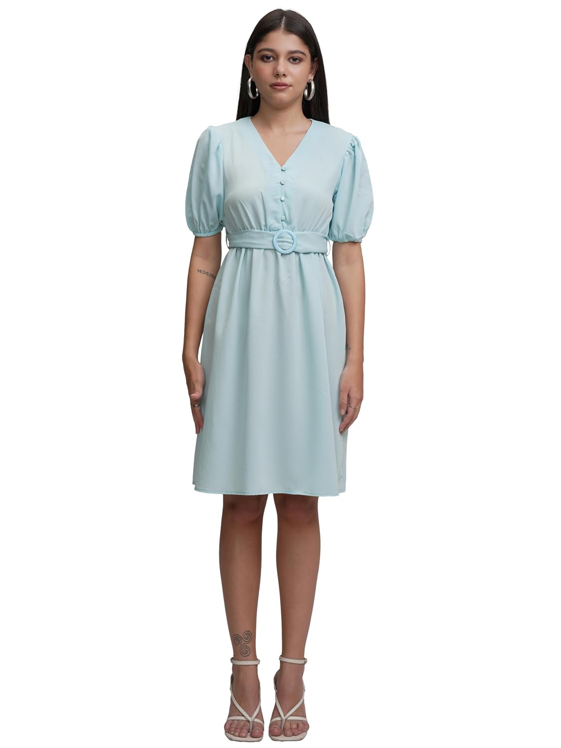 Tokyo Talkies Women's Elegant A-Line Dress with Belt & Pleated Dress, Sophisticated Full-Sleeve Style for Any Occasion - Review, Price and Buying Guide