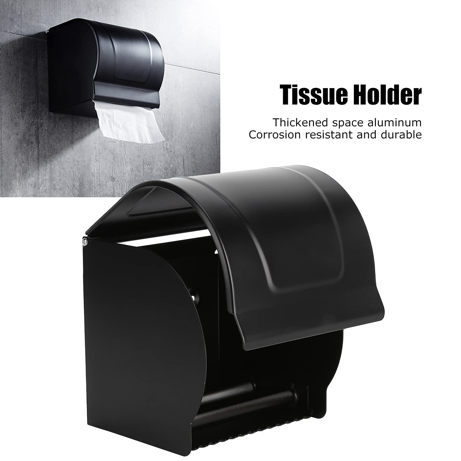 Porte-Papier Toilette Auto-adhésif, Distributeur de Papier Toilette Mural, boîte à mouchoirs en Aluminium Space Porte-Serviettes en Papier pour Salle de Bain