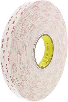 3MTM VHBTM Tape 4950, White, 1 in x 36 yd, 45 mil, 9 Roll/Case
