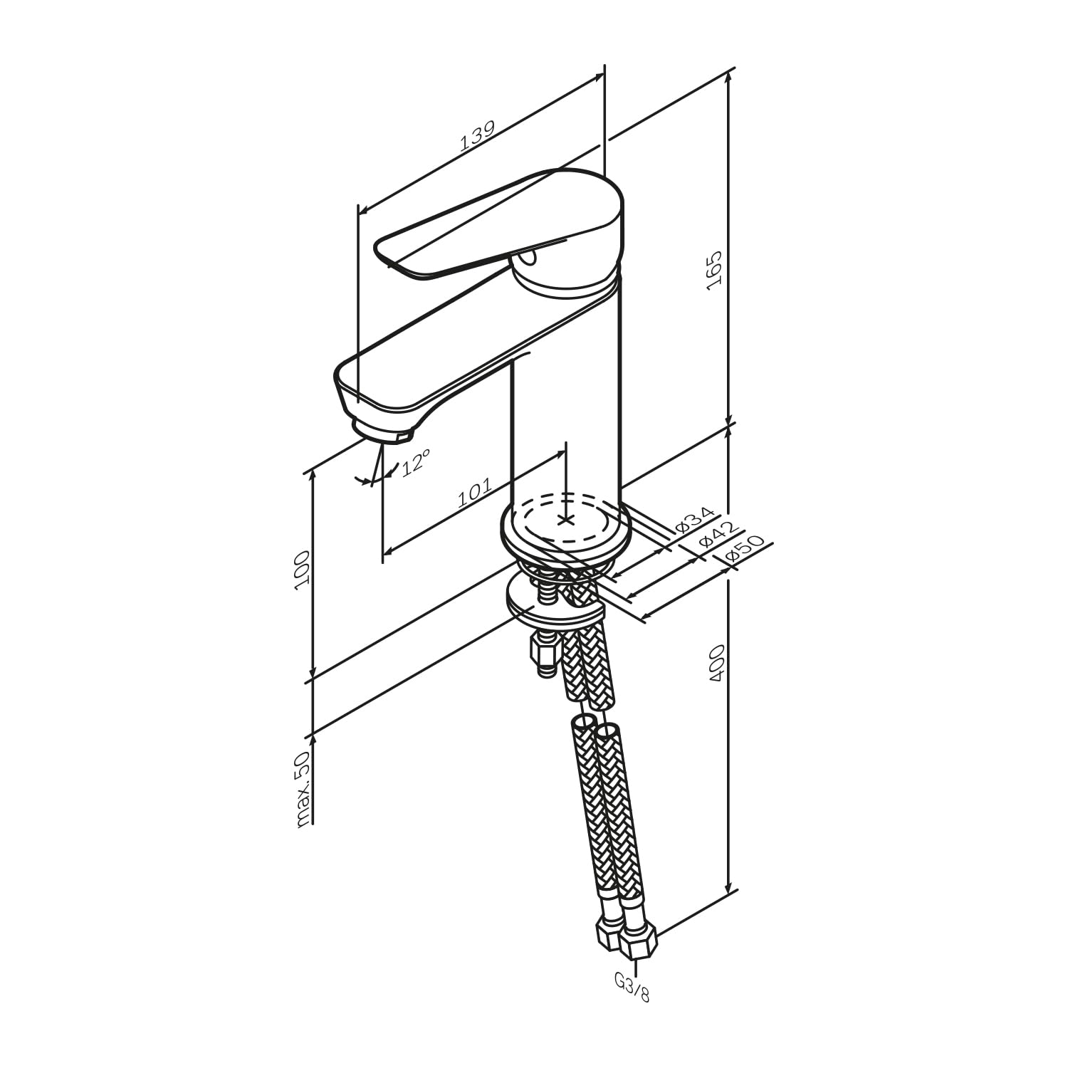 AM.PM Hit FTA02200,Grifo de lavabo con mezclador monomando, cartucho de cerámica SoftMotion, Aerator, resistente a los arañazos, en 2 alturas de caña: 102 mm o 193 mm, 5 años de garantía