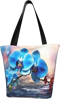 [RFSHOP] 女性トートバッグ美しい花ビーチバッグ再利用可能なショッピングバッグジッパー付き大容量カジュアルハンドバッグショルダーバッグ仕事旅行ショッピング