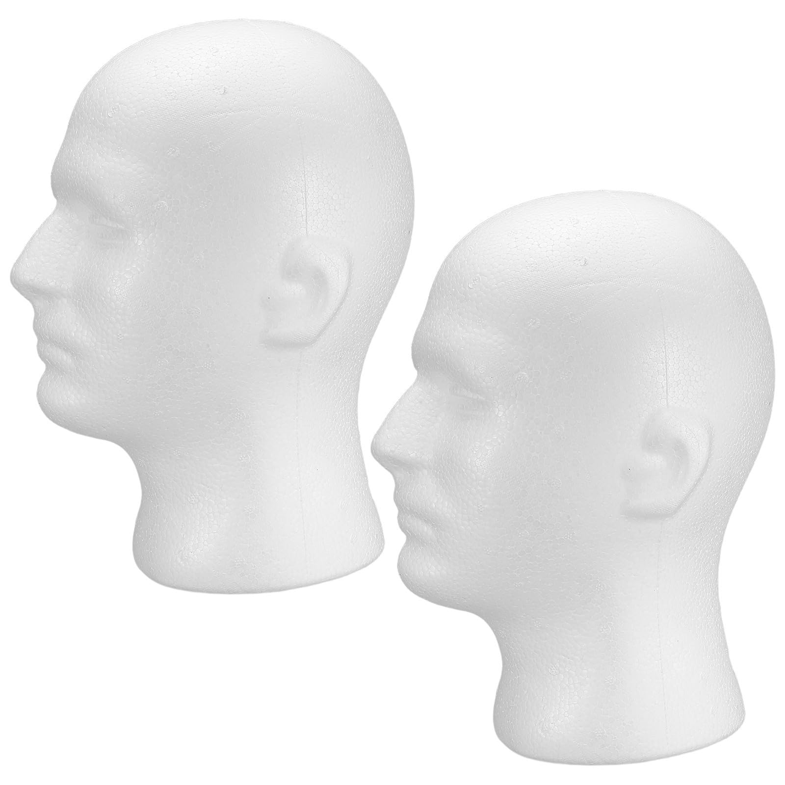 Soporte para pelucas de espuma blanca duradero y maniquí de cabeza para gafas en mostradores