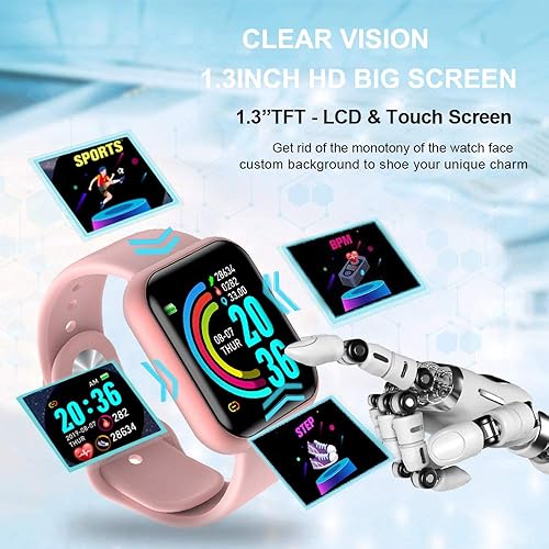 Miniatura 2 de Reloj inteligente rastreador de fitness con monitor de frecuencia cardíaca podómetro de seguimiento de actividad para mujeres y hombres rastreador