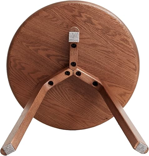 Miniatura 3 de NewCosmos Mesa auxiliar redonda mesa auxiliar pequeña mesa auxiliar mesa de café mesita de noche para sala de estar dormitorio y balcón madera de