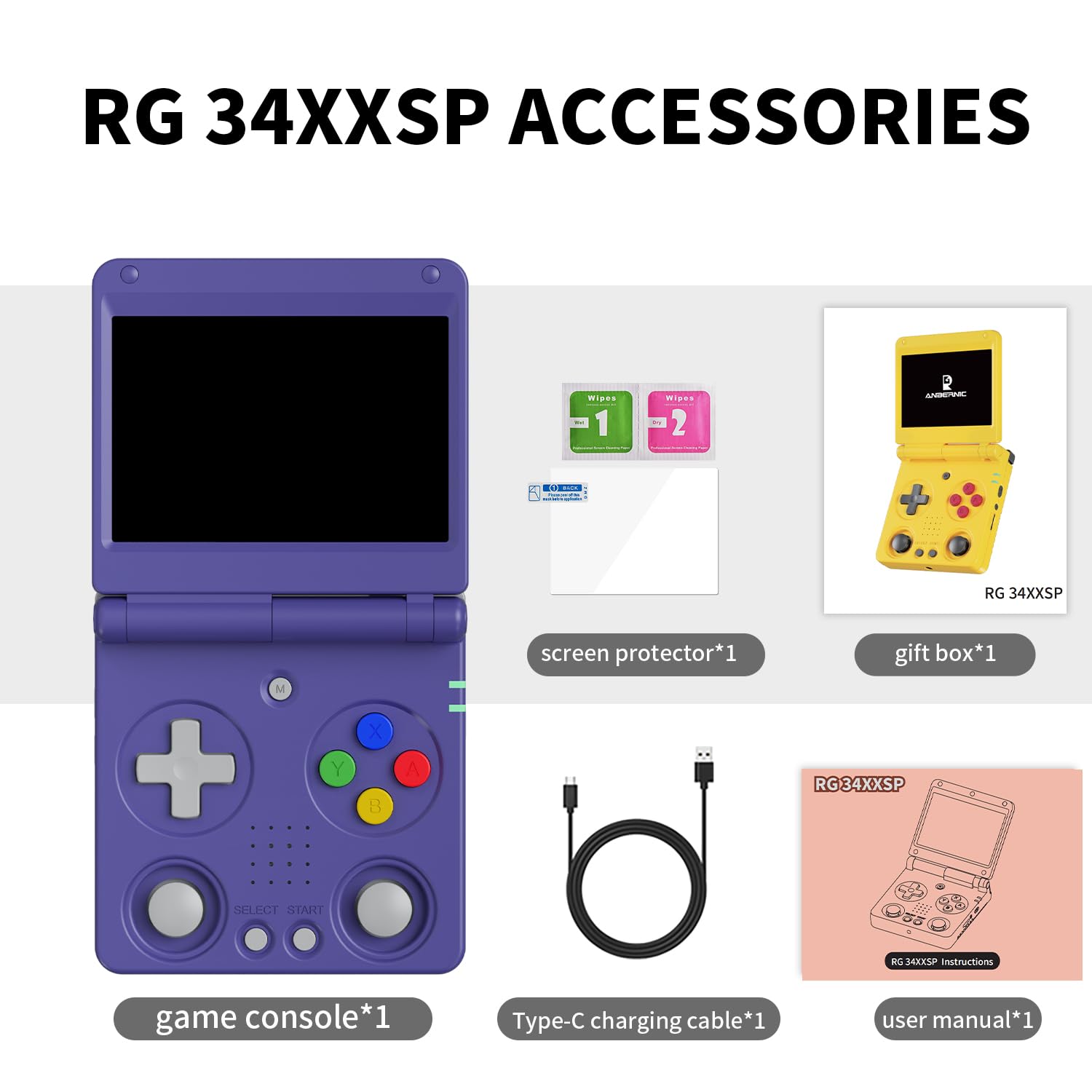 Anbernic RG34XX SP インディゴカラー 64GB ほぼ新品 Amazon.com: RG34XXSP Retro Handheld Game Console RG34XX SP