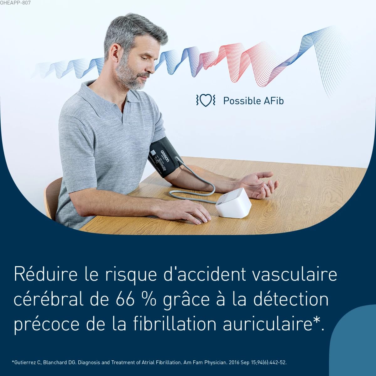 OMRON M3 Comfort AFib - Sfigmomanometro automatico della parte superiore del braccio, rilevamento della fibrillazione atriale + manicotto IntelliWrap, misurazione 3 volte