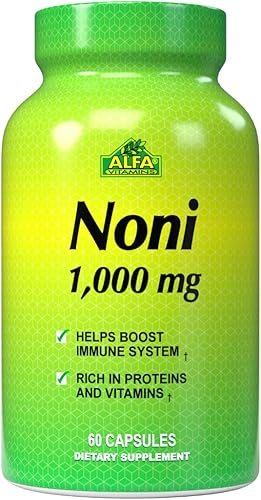 Noni 1000mg 60CápsulasTonic para funcionamiento óptimo del cuerpoAntioxidante por Alfa Vitaminas