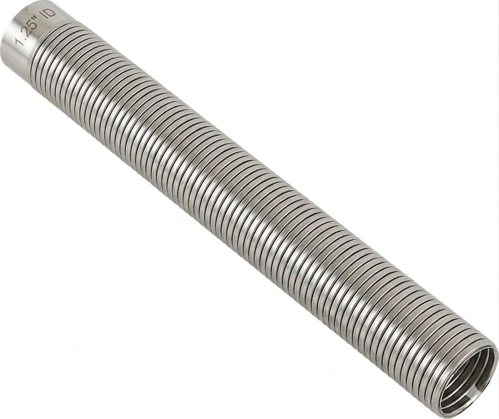 Exhaust Flex Pipe 1.25" ID x 16.5" L, Exhaust Hose Tubing with 2pc 1.25" Clamps