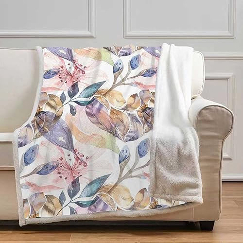 Miniatura 2 de Floral Decor Cobijas Calientes para Invierno - Manta de franela suave y acogedora para dormitorio, artículos esenciales de bebé, tamaño 39 x 59