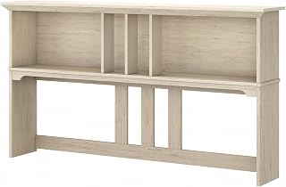 Bush Furniture Salinas 60W Hutch in Antique White, Desk Attachment with Shelf Storage for Home Office