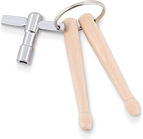 EASTROCK Mini Drumsticks Drum Key Keychain Percussion Tool