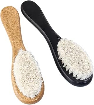 2pcs Handle Hair Brush for Newborns and Toddlers Soft Bristle Cradle Cap Brush for Gentle Scalp Care Safe and Hair Washing Tool