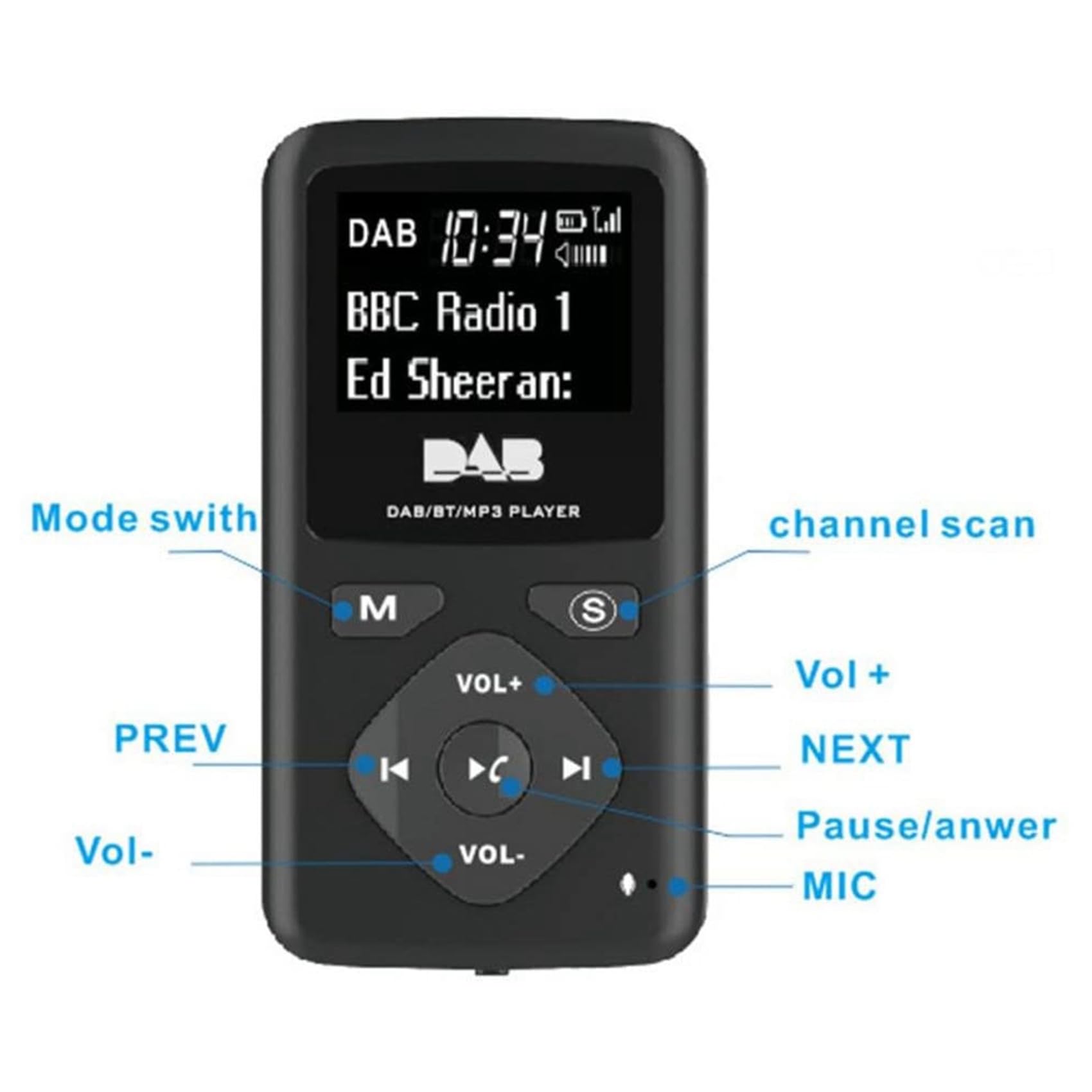 3X Radio Digital/Bluetooth 4.0 Bolsillo Personal FM Mini Radio PortáTil Auricular MP3 Micro-USB para el Hogar