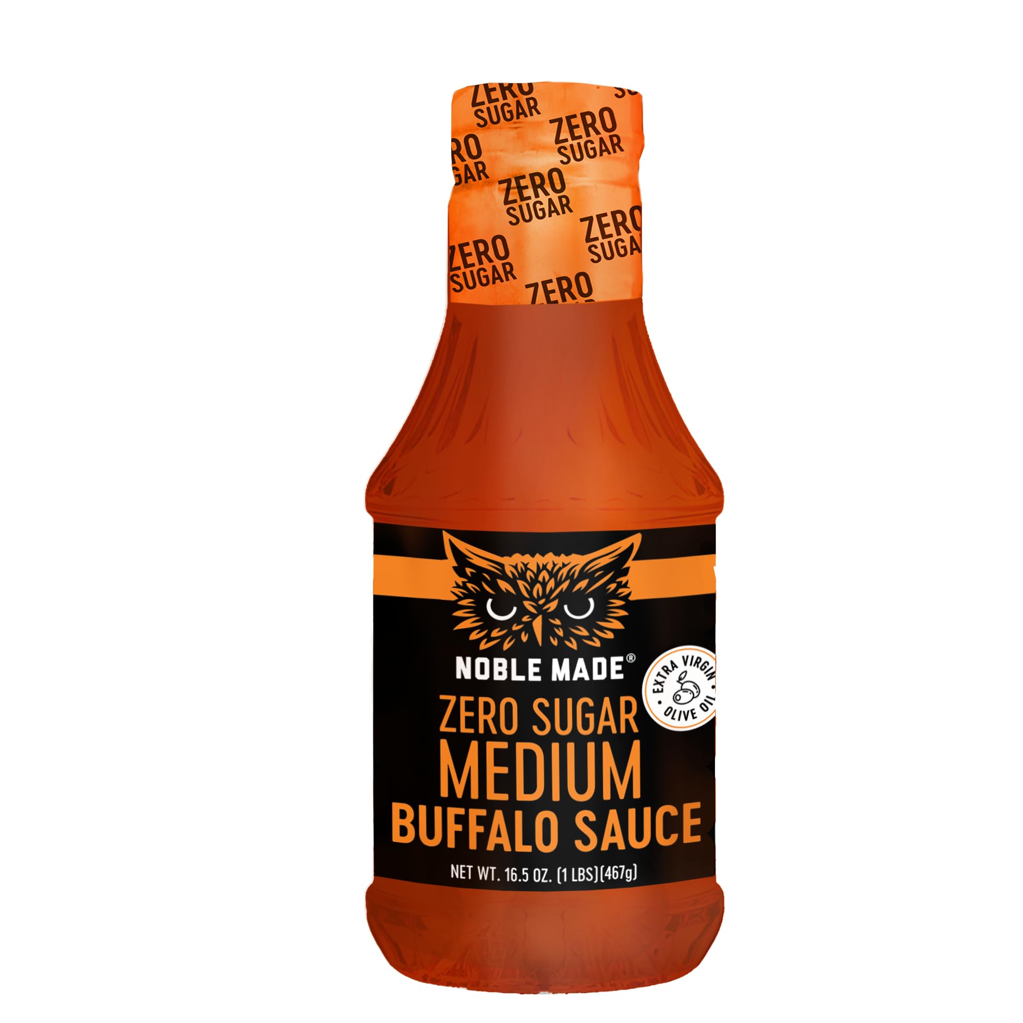 Noble Made Medium Buffalo Sauce, Zero Sugar Wing Sauce, Keto, Gluten Free, Vegan Dipping & Wing Sauce, Low Carb, Dairy Free, Paleo, Whole30, 16.5 Ounce (1 Count)