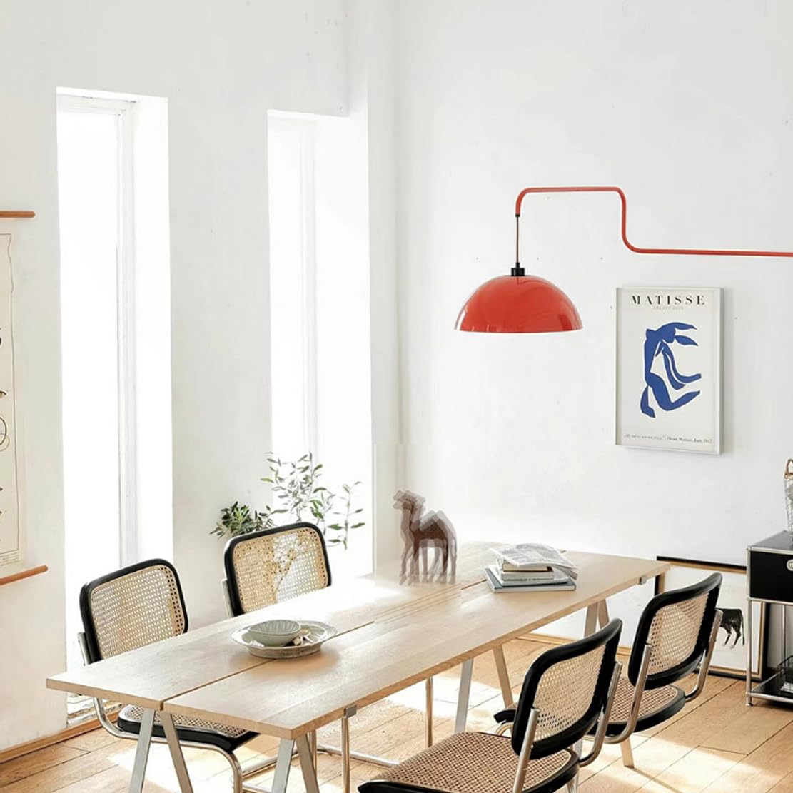 moderne Kuppel-Wandleuchte mit Schalter und Schwenkarm, einsteckbare 2-m-Lang-Kabel, E26/E27-Sockel, für Arbeitszimmer