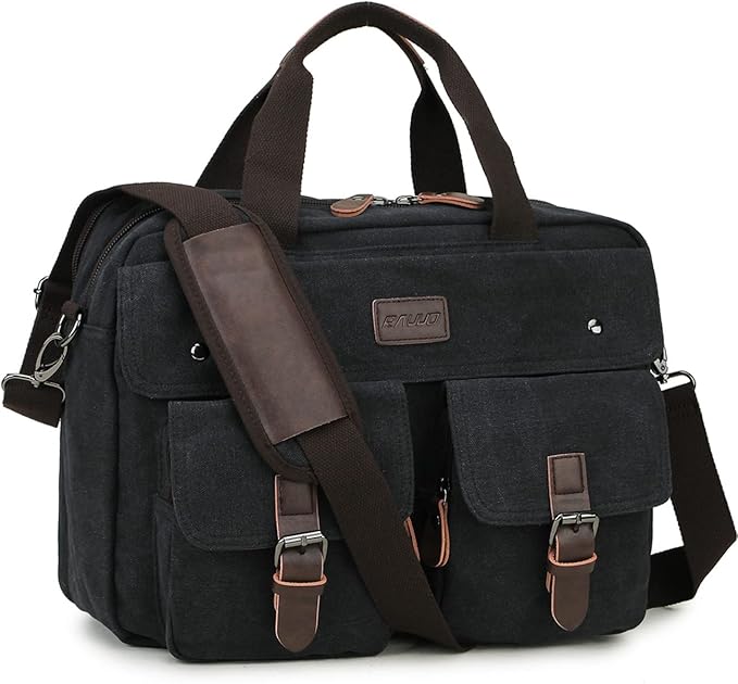 RAVUO Messenger Bag for Men, Water Resistant 15.6 17.3 Inch Laptop Briefcase Bag Casual Mens Satchel for Business