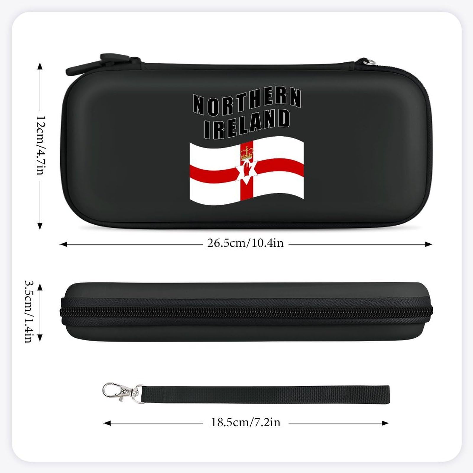Northern Ireland U.K. Compatible with Switch Carrying Case Hard Travel Game Bag Pouch with 15 Games Accessories Black-style