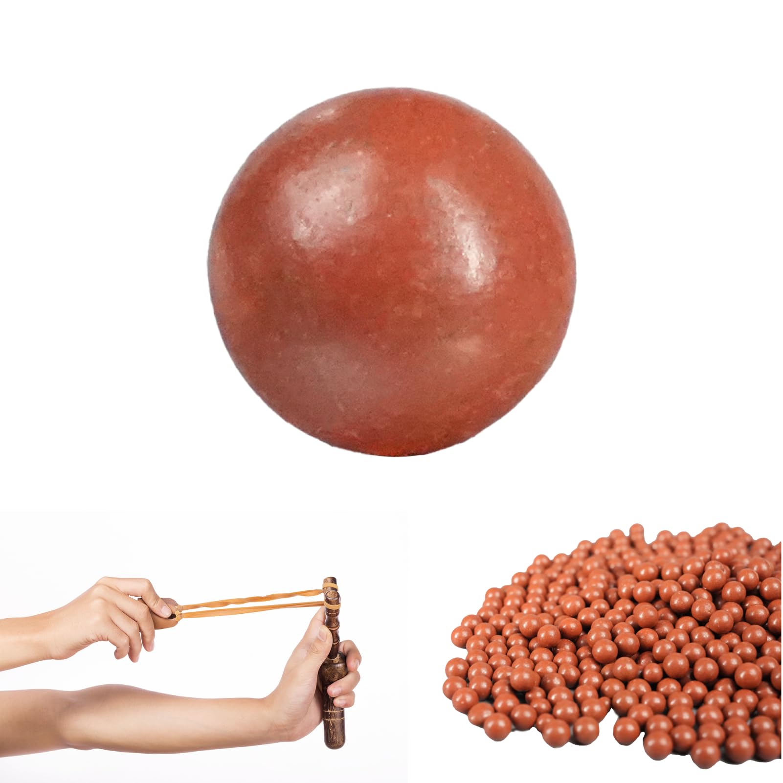 500 Pezzi Slingshot Balls Mud 9mm, Sfera Per Fionda, Pallini Fionda Argilla Per Tiro Esercizi - 1