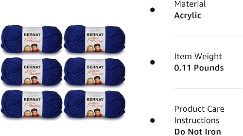 Miniatura 2 de Bulk Buy Bernat Softee madeja de lana ancha (paquete de 6), Acrílico, Paquete de 6