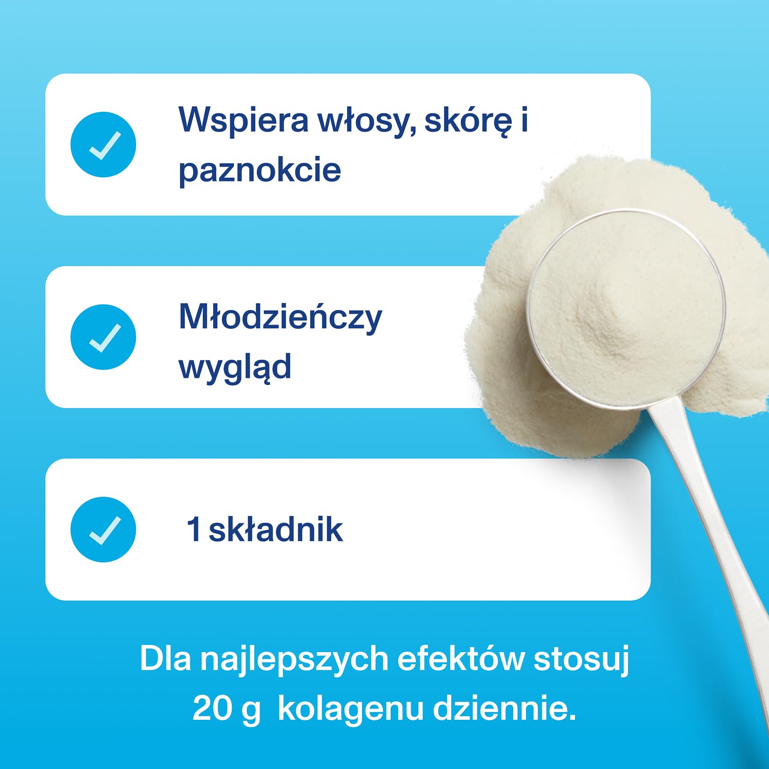 Suplement diety Vital Proteins Collagen Peptides w formie proszku, hydrolizowany kolagen o neutralnym smaku - wspiera skórę, włosy i paznokcie, bezglutenowy, 20g w porcji,1 opakowanie 264g