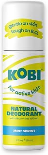 Kobi Roll-On Deodorant for Kids, Preteens, Boys, Girls - Natural, Aluminum-Free, Sport Strength - Mint Sprint