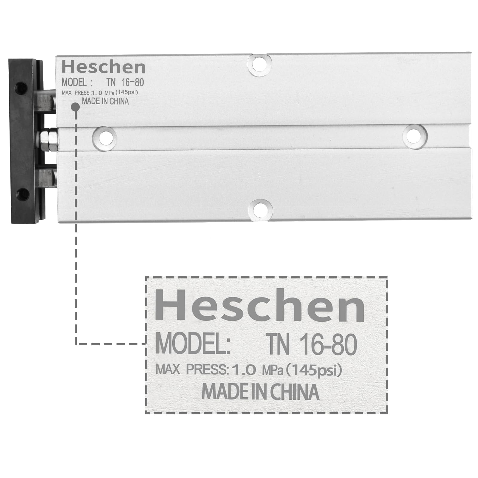 Heschen Pneumatische luchtcilinder, TN16-10 (TDA16-10