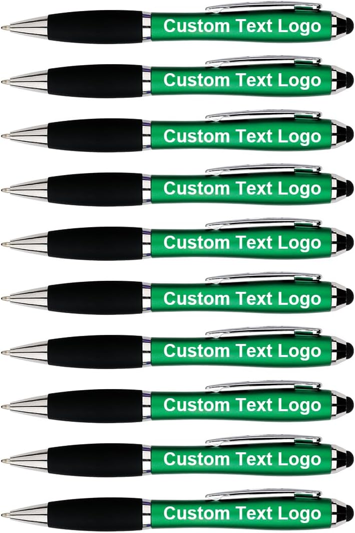 Personalized Pens with Name Text Icon Logo Engraved for Business Office Custom Ballpoint Pen 50 100 Pcs Optional, Black