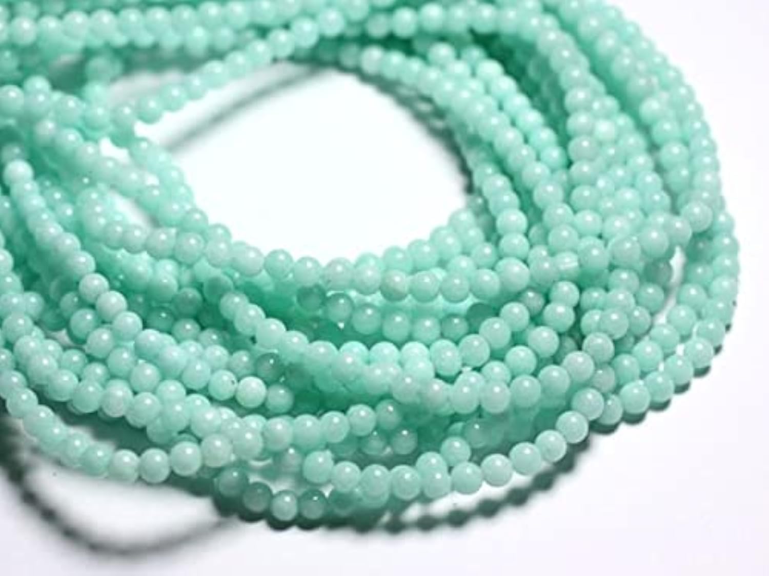 Turquoise verte LKBEADS perles de 4mm en pierre sélectionnée pour finitions de luxe