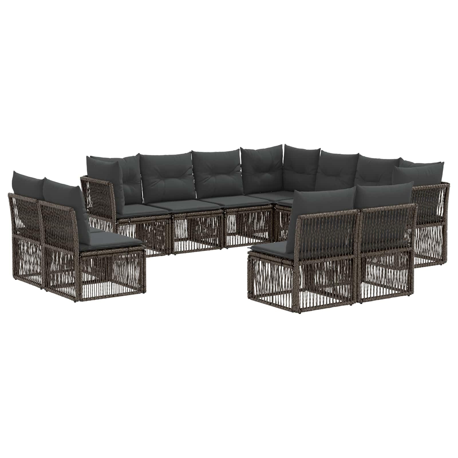 Set di divani da giardino modulari, 11 pezzi, grigio | Gruppo lounge modulare con robusto telaio in acciaio e cuscini lavabili per ore piacevoli sulla terrazza.